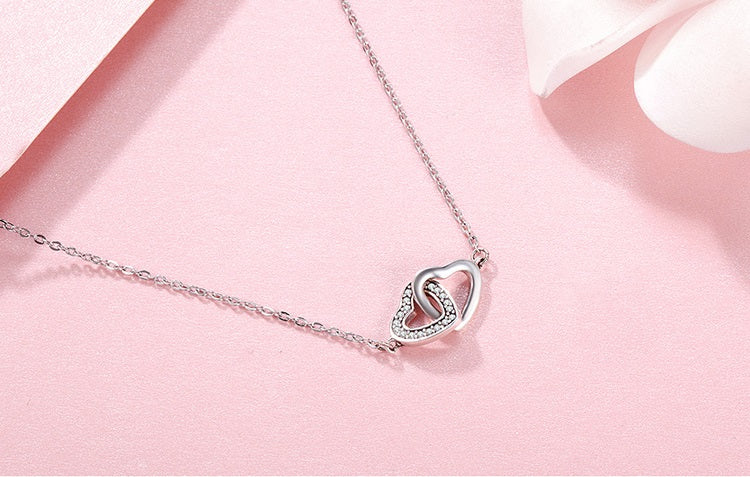 Couple Heart Pendant Necklace