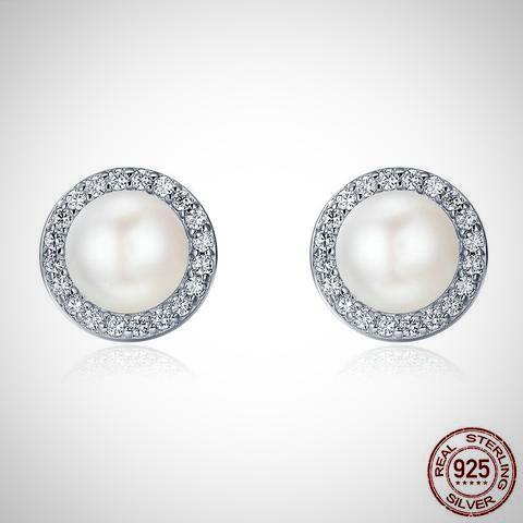 Sparkling Water Pearl Stud Earrings