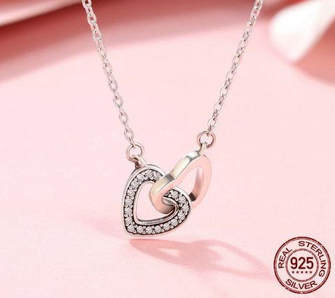 Couple Heart Pendant Necklace